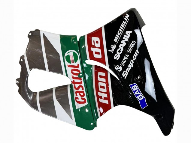 1996-1997 Honda CBR900RR 893 Motorcycle Fairings - White Green Grey Glossy Black Castrol Canada Suppliers