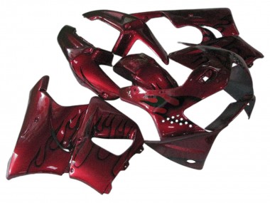1998-1999 Honda CBR900RR 919 Motorcycle Fairings - Dark Red with Black Flame Canada Suppliers
