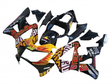2000-2001 Honda CBR900RR 929 Motorcycle Fairings - Glossy Black Orange Repsol Rossi Canada Suppliers