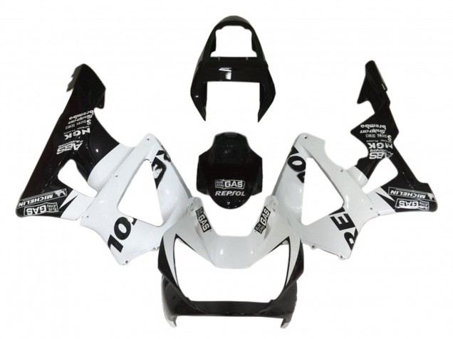 2000-2001 Honda CBR900RR 929 Motorcycle Fairings - White Glossy Black Repsol Canada Suppliers