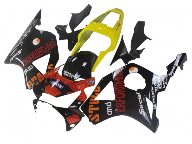 2002-2003 Honda CBR900RR 954 Motorcycle Fairings - Yellow Red Glossy Black Repsol Rossi Canada Suppliers
