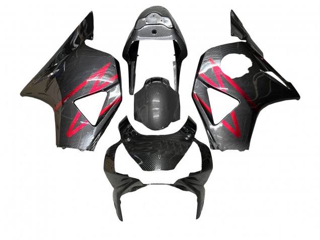 2002-2003 Honda CBR900RR 954 Motorcycle Fairings - Black Carbon Fiber Red Stripe Canada Suppliers