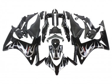 2013-2015 Honda CBR500R Motorcycle Fairings - Glossy Black Silver Flame Canada Suppliers