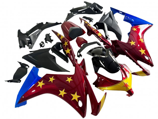 2013-2015 Honda CBR500R Motorcycle Fairings - Red Blue Yellow Star Canada Suppliers