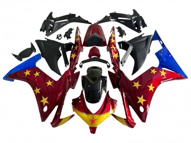 2013-2015 Honda CBR500R Motorcycle Fairings - Red Blue Yellow Star Canada Suppliers