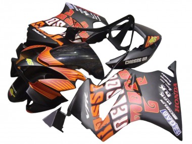 2002-2013 Honda VFR 800 Motorcycle Fairings - Matte Black Orange Rossi Repsol 46 Canada Suppliers