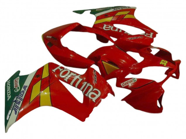 2002-2013 Honda VFR 800 Motorcycle Fairings - Red Yellow Green Fortuna Castrol Valsir 33 Canada Suppliers