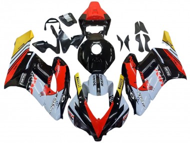 2004-2005 Honda CBR1000RR Motorcycle Fairings - Yellow Red White Glossy Red Bull Repsol HRC Canada Suppliers