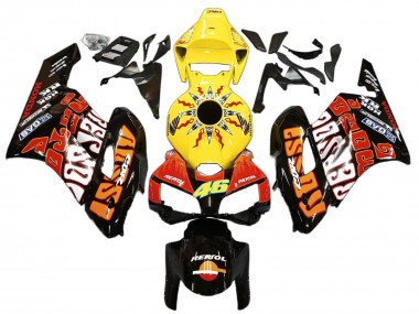 2004-2005 Honda CBR1000RR Motorcycle Fairings - Yellow Orange Glossy Black Repsol Rossi 46 Canada Suppliers