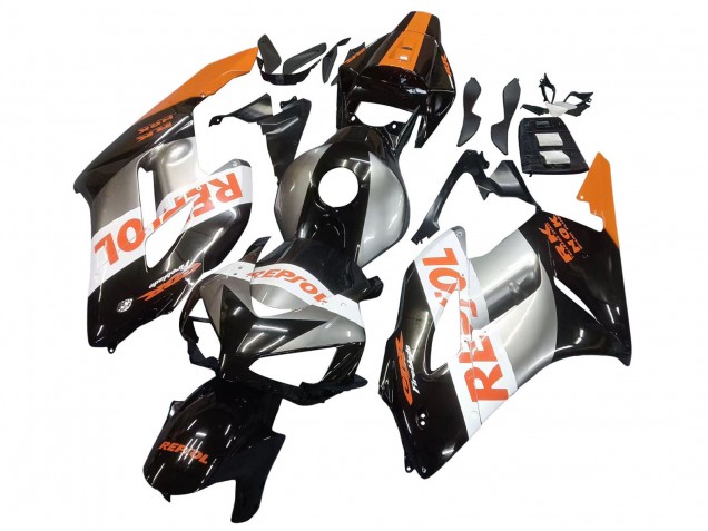 2004-2005 Honda CBR1000RR Motorcycle Fairings - Orange Silver Glossy Black Repsol Canada Suppliers