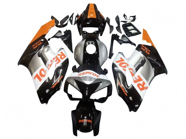 2004-2005 Honda CBR1000RR Motorcycle Fairings - Orange Silver Glossy Black Repsol Canada Suppliers
