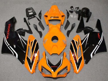 2004-2005 Honda CBR1000RR Motorcycle Fairings - Orange White Glossy Black Stripe Canada Suppliers