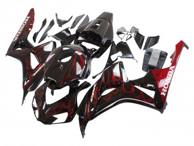 2006-2007 Honda CBR1000RR Motorcycle Fairing - Glossy Black Red Flame Canada Suppliers