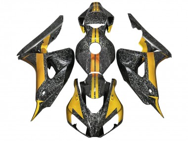 2006-2007 Honda CBR1000RR Motorcycle Fairings - Gold Black Forged Carbon Fiber Canada Suppliers