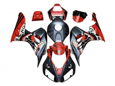 2006-2007 Honda CBR1000RR Motorcycle Fairings - Red Matte Black Monster Shark Canada Suppliers