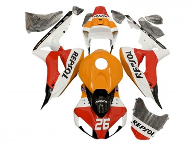 2006-2007 Honda CBR1000RR Motorcycle Fairings - Orange White Red Black Glossy Repsol 26 Canada Suppliers