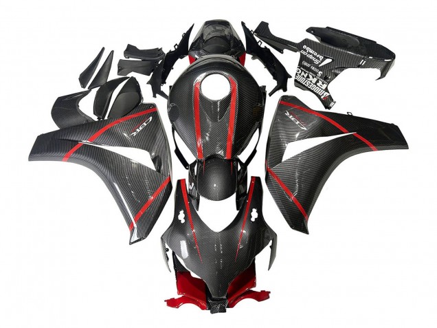 2008-2011 Honda CBR1000RR Motorcycle Fairings - Black Carbon Fiber Red Canada Suppliers