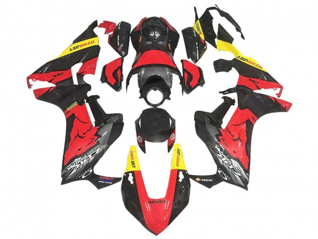 2017-2023 Honda CBR1000RR Motorcycle Fairings - Red Yellow Black Carbon Fiber Canada Suppliers