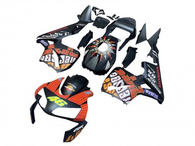 2003-2004 Honda CBR600RR Motorcycle Fairings - Matte Black Orange Repsol Rossi 46 Canada Suppliers