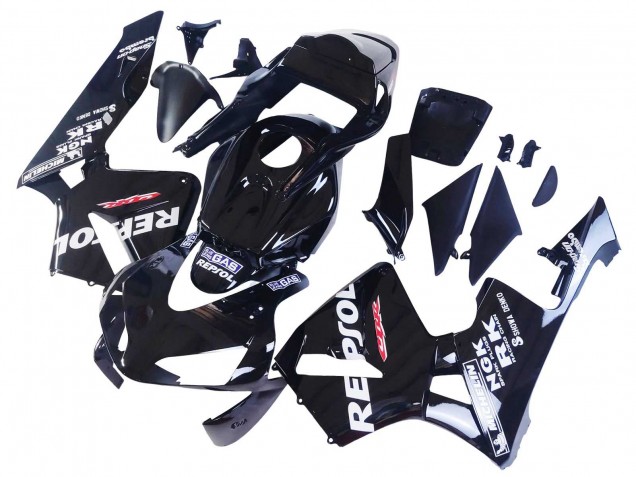 2003-2004 Honda CBR600RR Motorcycle Fairings - Glossy Black White Repsol Canada Suppliers