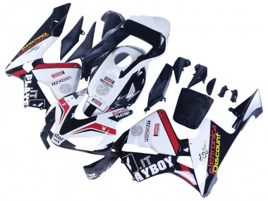 2003-2004 Honda CBR600RR Motorcycle Fairings - White Red Glossy Black DENSO Rimont Canada Suppliers