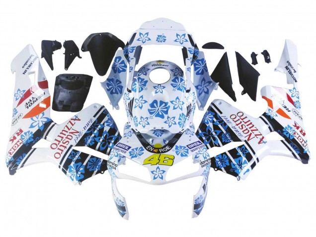 2003-2004 Honda CBR600RR Motorcycle Fairings - White Blue Red Nastro Azzurro 46 Canada Suppliers