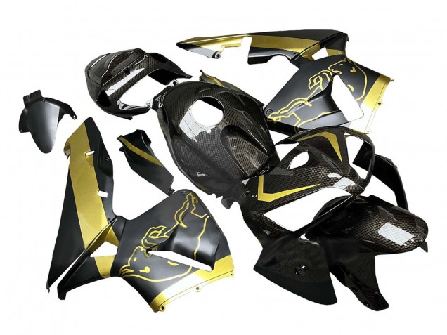 2005-2006 Honda CBR600RR Motorcycle Fairings - Black Gold Carbon Fiber Canada Suppliers