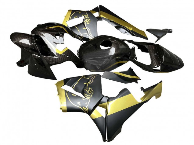 2005-2006 Honda CBR600RR Motorcycle Fairings - Black Gold Carbon Fiber Canada Suppliers