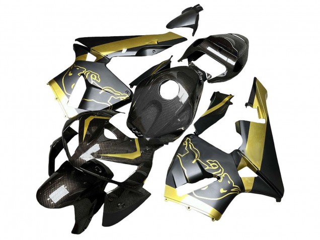 2005-2006 Honda CBR600RR Motorcycle Fairings - Black Gold Carbon Fiber Canada Suppliers