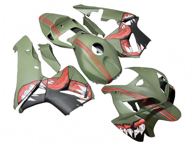 2005-2006 Honda CBR600RR Motorcycle Fairings - Green Red Shark Canada Suppliers