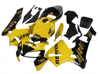 2005-2006 Honda CBR600RR Motorcycle Fairings - Yellow Black Repsol Canada Suppliers
