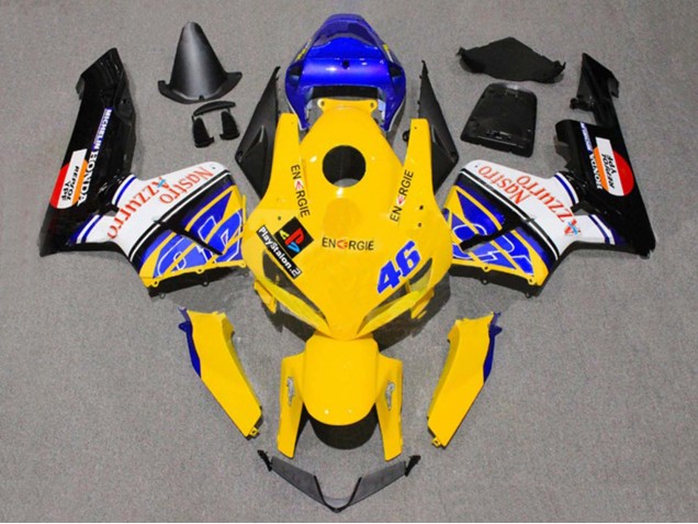 2005-2006 Honda CBR600RR Motorcycle Fairings - Yellow Blue White Nastro Azzurro 46 Canada Suppliers