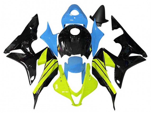 2007-2008 Honda CBR600RR Motorcycle Fairings - Blue Yellow Glossy Black Canada Suppliers