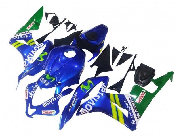 2007-2008 Honda CBR600RR Motorcycle Fairings - Blue Green MoviStar Castrol Canada Suppliers