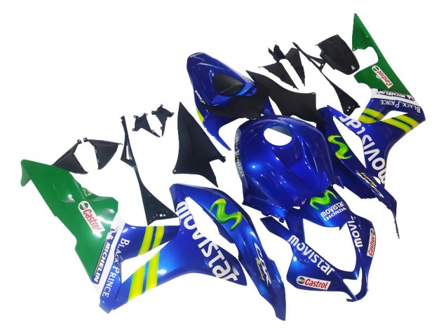 2007-2008 Honda CBR600RR Motorcycle Fairings - Blue Green MoviStar Castrol Canada Suppliers
