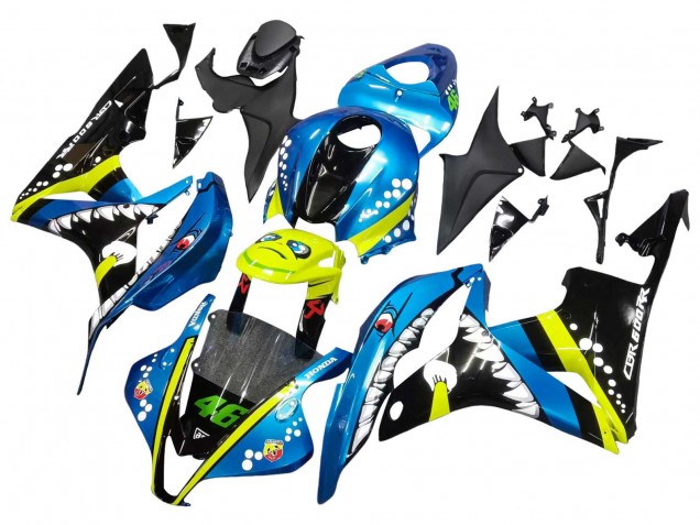 2007-2008 Honda CBR600RR Motorcycle Fairings - Green Yellow Glossy Black Shark 46 Canada Suppliers