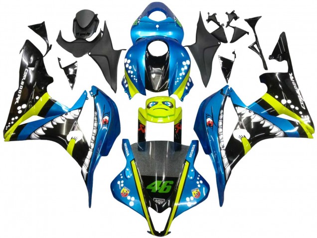 2007-2008 Honda CBR600RR Motorcycle Fairings - Green Yellow Glossy Black Shark 46 Canada Suppliers