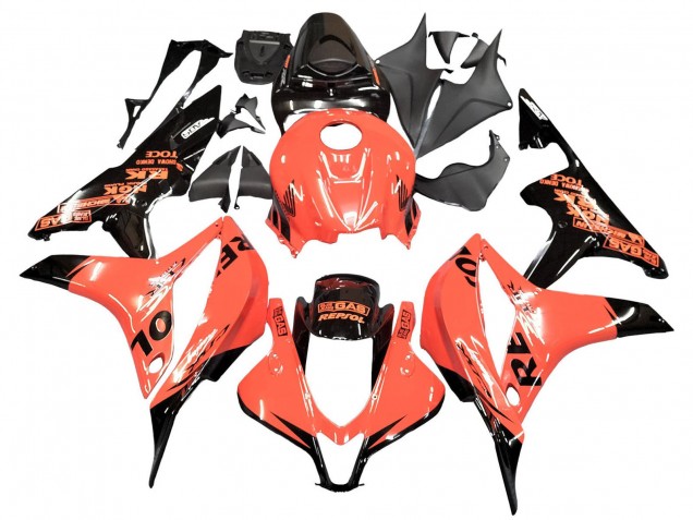 2007-2008 Honda CBR600RR Motorcycle Fairings - Orange Glossy Black Repsol Canada Suppliers