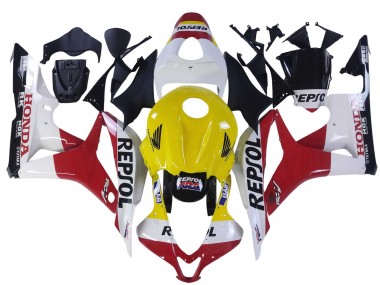 2007-2008 Honda CBR600RR Motorcycle Fairings - White Yellow Red Repsol HRC Canada Suppliers