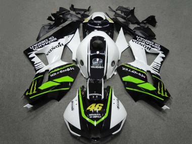2009-2012 Honda CBR600RR Motorcycle Fairings - White Green Glossy Black Semakin Didepan Monster 46 Canada Suppliers