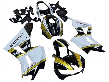 2013-2023 Honda CBR600RR Motorcycle Fairings - White Gold Glossy Black Repsol Canada Suppliers