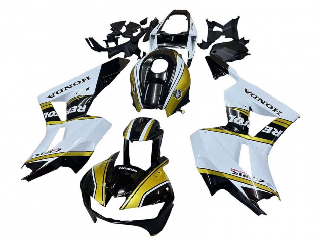 2013-2023 Honda CBR600RR Motorcycle Fairings - White Gold Glossy Black Repsol Canada Suppliers