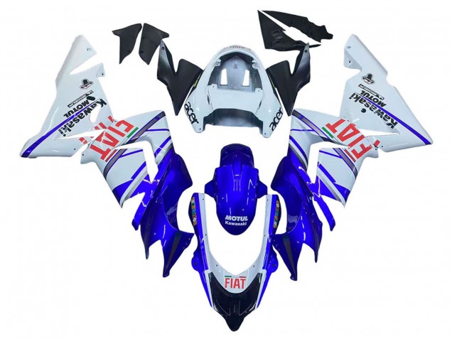 2004-2005 Kawasaki ZX10R Motorcycle Fairings - Glossy Blue White Fiat Motul Canada Suppliers