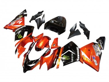 2004-2005 Kawasaki ZX10R Motorcycle Fairings - Burnt Orange Black Monster Elf Canada Suppliers