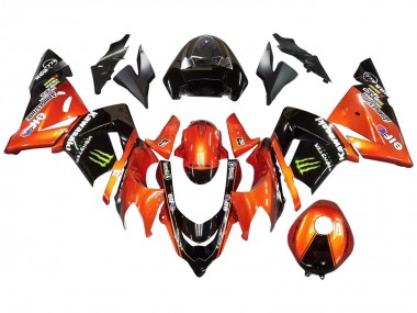 2004-2005 Kawasaki ZX10R Motorcycle Fairings - Burnt Orange Black Monster Elf Canada Suppliers