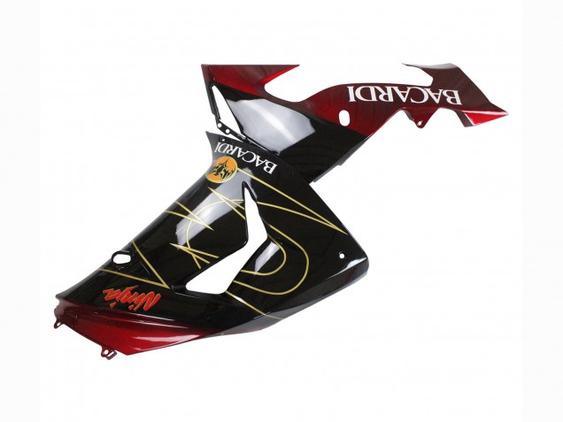 2006-2007 Kawasaki ZX10R Motorcycle Fairings - Black Red Gold BACARDI Canada Suppliers