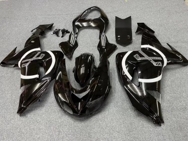 2006-2007 Kawasaki ZX10R Motorcycle Fairings - Glossy Black White Circle Canada Suppliers