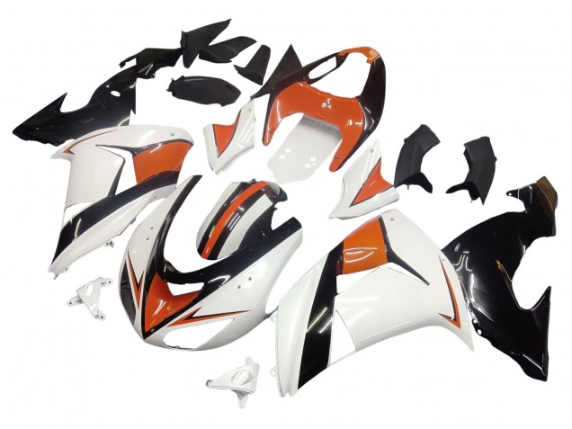 2006-2007 Kawasaki ZX10R Motorcycle Fairings - White Orange Black Canada Suppliers