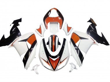 2006-2007 Kawasaki ZX10R Motorcycle Fairings - White Orange Black Canada Suppliers