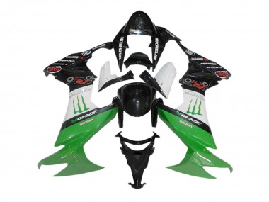 2008-2010 Kawasaki ZX10R Motorcycle Fairings - Glossy Black White Green Monster Canada Suppliers